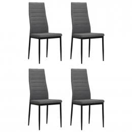 4 Pcs Dining Chairs Light Grey Fabric