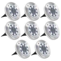 Solar Ground Lights 8 Pcs Led Lights White