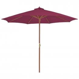 Outdoor Parasol With Wooden Pole 300 Cm Bordeaux Red