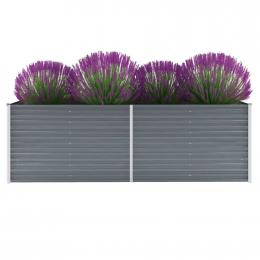 Garden Planter Galvanised Steel 240x80x77 Cm Grey