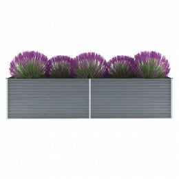 Garden Planter Galvanised Steel 320x80x77 Cm Grey