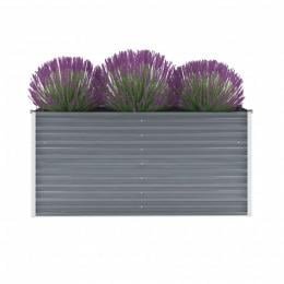 Garden Planter Galvanised Steel 160x40x77 Cm Grey