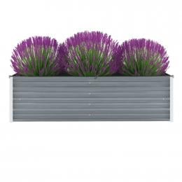 Garden Planter Galvanised Steel 160x40x45 Cm Grey