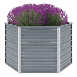 Garden Planter Galvanised Steel 129x129x77 Cm Grey