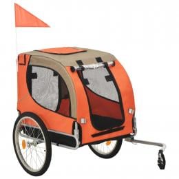 Dog Bike Trailer Orange And Brown