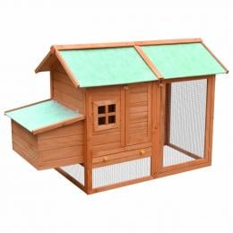 Chicken Cage Solid Pine & Fir Wood 170x81x110 Cm