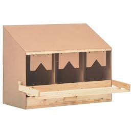 Chicken Laying Nest 3 Compartments 72x33x54 Cm Solid Pine Wood