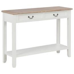 Table White 110x35x80 Cm Wood