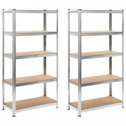 Storage Shelves 2 Pcs 90x40x180 Cm Mdf