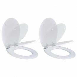 Toilet Seats With Soft Close Lids 2 Pcs Mdf White