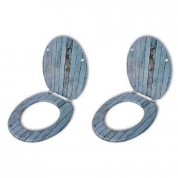 Toilet Seats With Hard Close Lids 2 Pcs Mdf Old Wood