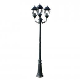 Brighton Garden Light Post 3-arms 230 Cm Dark Green/black
