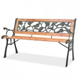 Garden Bench 122 Cm Wood Rose Design