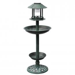 Bird Bath/ Feeder With Solar Light