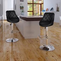 Bar Stools 2 Pcs Black Faux Leather