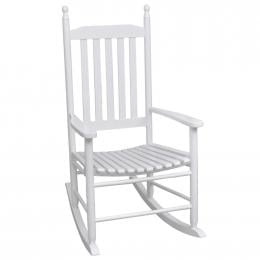 Rocking Chair With Curved Seat White Wood