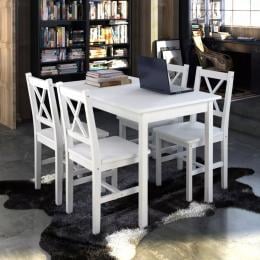 5 Piece Dining Table Set White