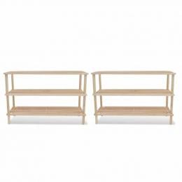 Wooden Shoe Rack 3-tier 2 Pcs