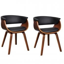 Dining Chairs 2 Pcs With Wooden Frame Artificial Leather