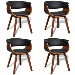 Dining Chairs 4 Pcs With Wooden Frame Artificial Leather