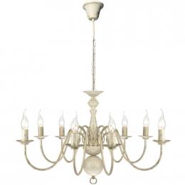 Antique White Metal Chandelier 8 X E14 Bulbs
