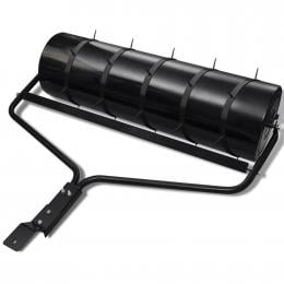 Black Garden Lawn Roller With 5 Aerator Bands 30 Cm