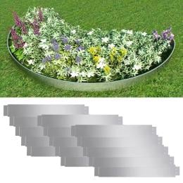 Set Of 15 Flexible Lawn Fence Galvanised Steel 100 X 14 Cm