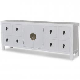 Wooden Sideboard Asian Style With 8 Drawers And 2 Doors