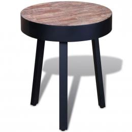 End Table Round Reclaimed Teak Wood