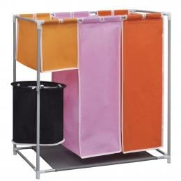 3-section Laundry Sorter Hamper With A Washing Bin