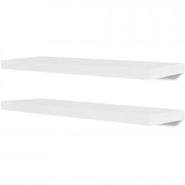 2 White Mdf Floating Wall Display Shelves Storage