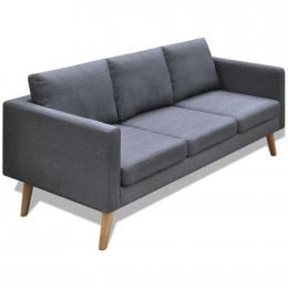 Sofa 3-seater Fabric Dark Grey