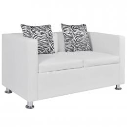 Sofa 2-seater Artificial Leather White