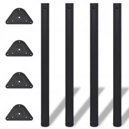 Adjustable Table Legs 4 Pcs Black 870 Mm