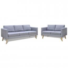 Sofa Set 2-seater And 3-seater Fabric Light Grey