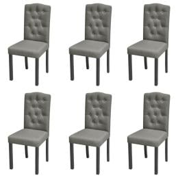 Dining Chairs 6 Pcs Grey Fabric