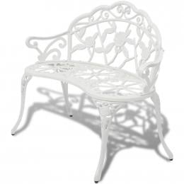 Garden Bench 100 Cm Cast Aluminium White
