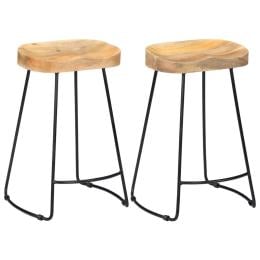 Bar Stools 2 Pcs Solid Wood 45x40x62 cm