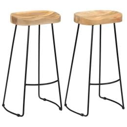 Bar Stools 2 Pcs Solid  Wood 45x40x78 cm