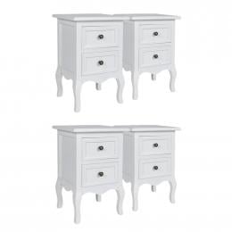 Nightstands 4 Pcs With 2 Drawers Mdf White