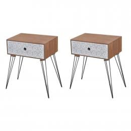Nightstands With Drawer 2 Pcs Brown