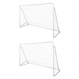 Football Goal Nets Steel 2 Pcs 240x90x150 Cm