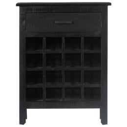 Wine Rack Black 56x35x75 Cm Solid Mango Wood