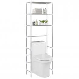 3-tier Storage Rack Over Toilet Silver 53x28x169 Cm