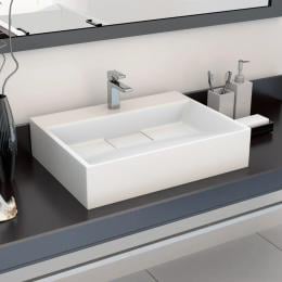 Wash Basin 50x38x13 Cm Mineral Cast/marble Cast White