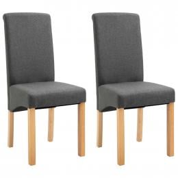 Dining Chairs 2 Pcs Grey Fabric