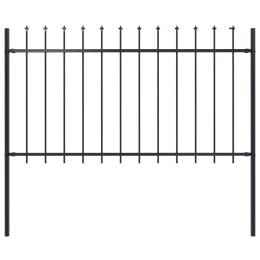Garden Fence With Spear Top Steel 1.7x1 M Black