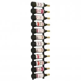Wall Mounted Wine Rack For 12 Bottles Black Iron