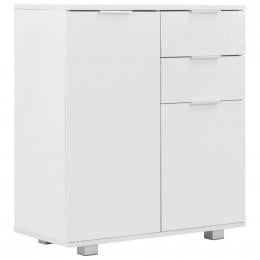 Sideboard High Gloss White 71x35x76 Cm Chipboard