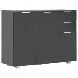 Sideboard High Gloss Black 107x35x76 Cm